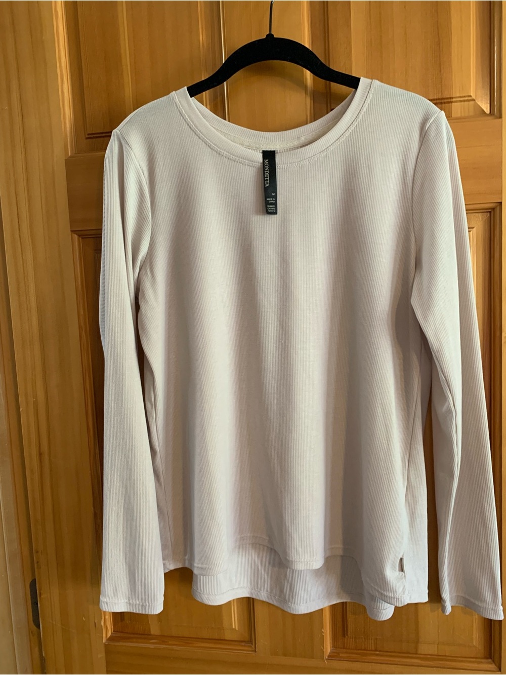 Mondetta Long Sleeve Ribbed Tee - Beige